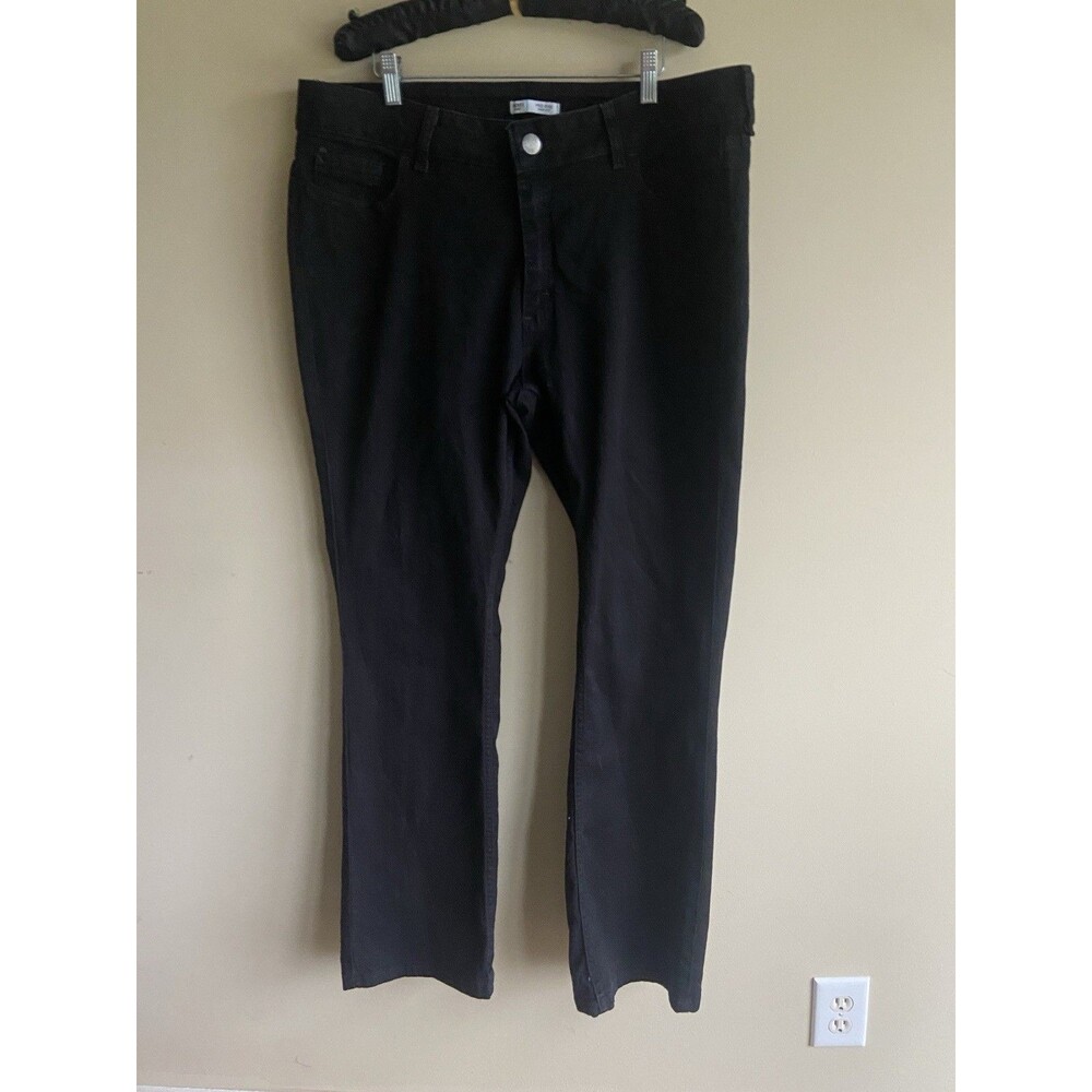 Riders by Lee Womens Mid Rise Boot Cut Black Denim Jeans 5 Pocket Cowgirl Casual
